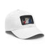 French pride flag baseball cap in white with light brown patch.