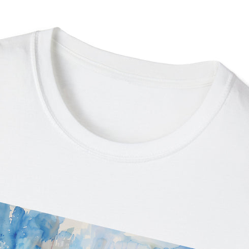 Empire State Building watercolor t-shirt in charcoal cotton, regular fit.