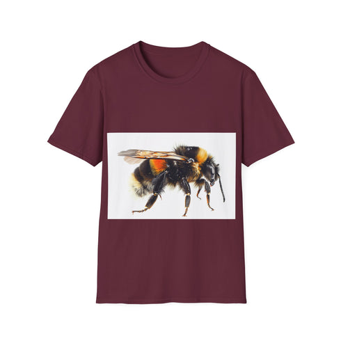 Bumblebee watercolor tee - Charcoal cotton crew neck regular fit summer.