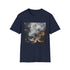 Abstract charcoal smoke art t-shirt, regular fit, unisex, DTG printed.