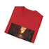 Charcoal cotton crew neck t-shirt with golden hour Rome design