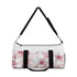 Pink and white cherry blossom pattern small duffel bag.