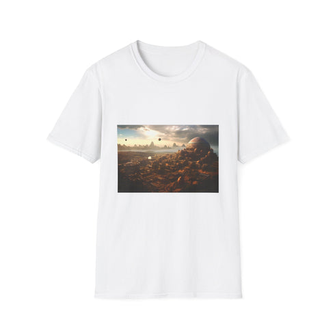 Shambala City of Light watercolor graphic tee in Charcoal.