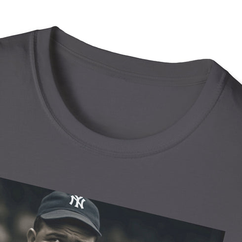 Charcoal cotton Babe Ruth watercolor graphic tee with crew neck and regular fit