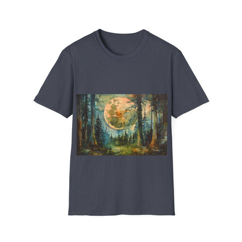 Endor Moon Galactic Adventure Tee, Charcoal Cotton Crew Neck T-shirt