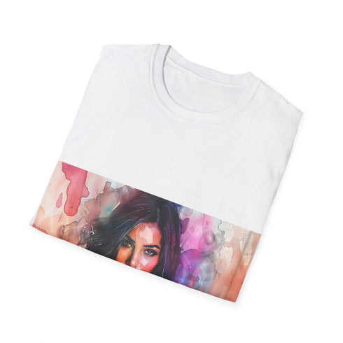 Charcoal watercolor fantasy tee with crew neck and regular fit