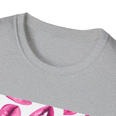 Vintage distressed white crew neck t-shirt with captivating shabby chic pattern