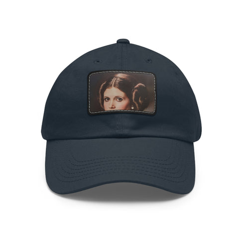 Galactic Princess Leia embroidered cotton baseball cap in white.