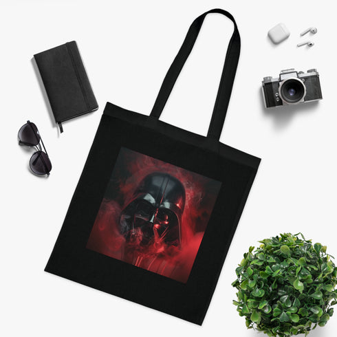 Dark Side Throne Tote Bag in Black Cotton with Darth Vader.