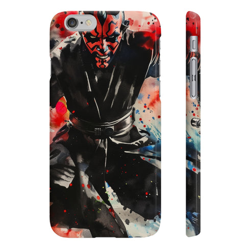 Dark, glossy Darth Maul Sith Lord phone case for iPhone 7/8 Plus.