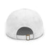 Aztec pattern white baseball cap with light brown rectangle patch.
