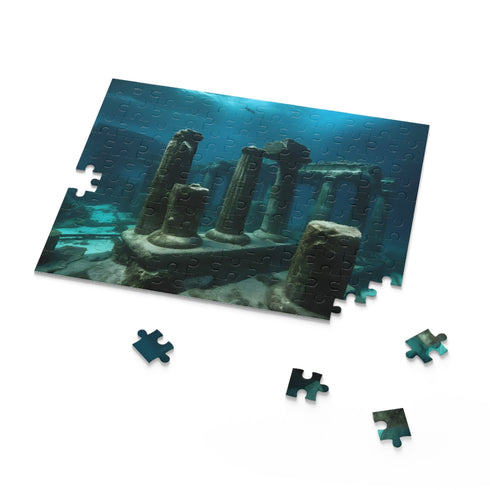 Lost City Puzzle featuring underwater ruins, marine life, and coral reefs.