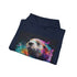 Happy otter watercolor hoodie in navy, size S, regular fit.