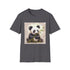 Charcoal bamboo graphic t-shirt featuring panda design in soft breathable cotton