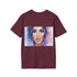 Charcoal cotton crew neck t-shirt with eye-catching watercolor design