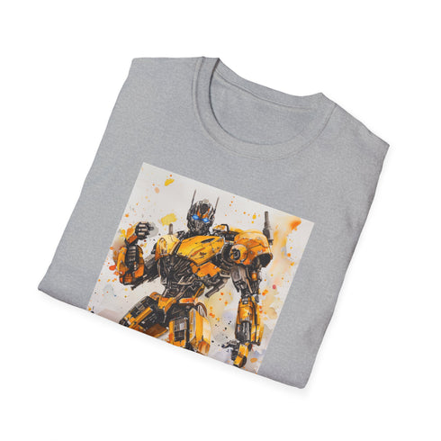 Charcoal cotton T-shirt with DTG Bumblebee design for the Transformers fan