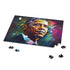 Vibrant Barack Obama neon watercolor jigsaw puzzle, 10" x 8" size.