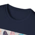 Charcoal cotton t-shirt with bohemian feather design regular fit crew neck