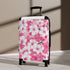 Cherry Blossom Bliss Suitcase: Pink & White Travel Bag.