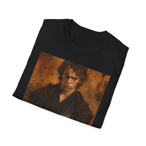 Charcoal cotton T-shirt featuring vibrant Anakin Skywalker portrait in regular fit