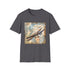 Vintage airplane adventure themed black 2XL unisex t-shirt.