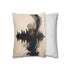 Ink Ribbon Forming Temple Skyline Double-Sided Square Cushion Cover