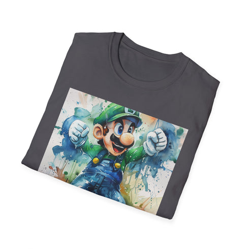 Luigi ghostbuster charcoal T-shirt with crew neck and regular fit