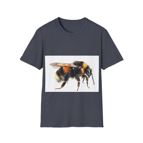 Bumblebee Watercolor Tee in Charcoal, Crew Neck, Regular Fit.
