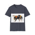 Bumblebee Watercolor Tee in Charcoal, Crew Neck, Regular Fit.