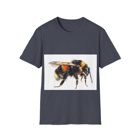 Charcoal watercolor bee t-shirt with crew neck and regular fit