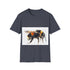 Charcoal watercolor bee t-shirt with crew neck and regular fit