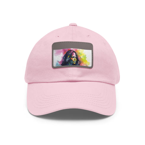 Neon Dreams Baseball Cap in White with Light Brown Patch