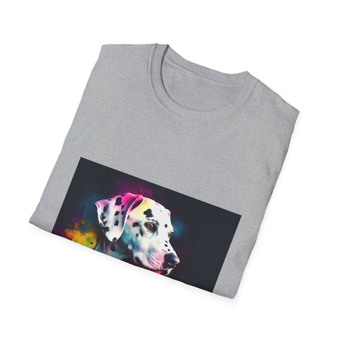 Charcoal Dalmatian watercolor t-shirt in cotton for a playful summer vibe