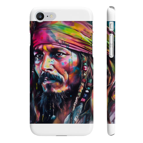 Neon Captain Jack Sparrow Phone Case, Glossy iPhone 7/8 Plus Slim