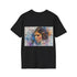 Charcoal crew neck cotton t-shirt with watercolor Princess Leia illustration