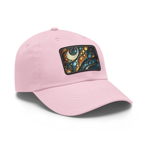 Fractal Fusion baseball cap in white with light brown patch.