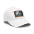 Congo Rainforest watercolor cap, white with light brown rectangle patch.