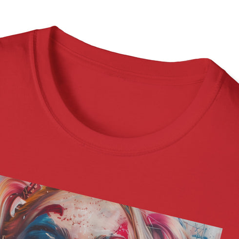 Vibrant charcoal cotton t-shirt inspired by Harley Quinn's rebellious spirit.