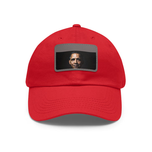 Stylish white baseball cap featuring Barack Obama logo.