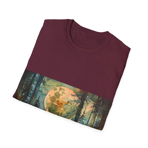 Galactic Adventure Tee: Endor Moon Star Wars Charcoal T-shirt cotton.