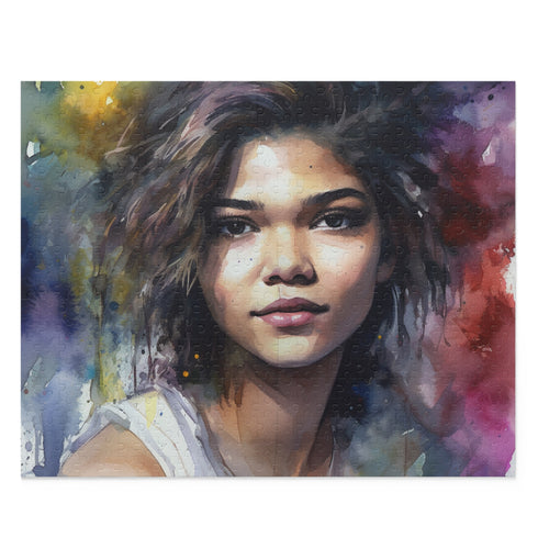 Zendaya Watercolor Jigsaw Puzzle | Puzzle | Back-to-School, Fall Picks, Games, Holiday Picks, Home & Living, Puzzles, TikTok, Valentines Day, Valentines Day Picks | Prints with Passion