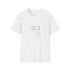 Charcoal minimalist face art t-shirt, cotton crew neck DTG print.