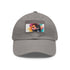 Vibrant neon watercolor cap with light brown patch in rectangle shape.