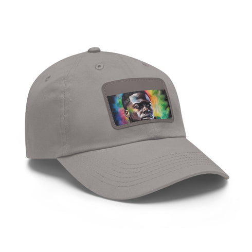 Kevin Hart watercolor neon cap with light brown rectangular patch.