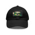 Brazilian flag cap with green, yellow, blue design, white patch.