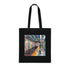 Stylish NYC Subway Watercolor Tote Bag in Black Cotton Fabric