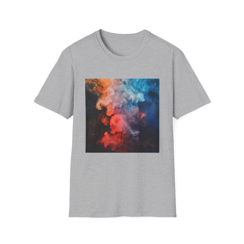 Abstract charcoal smoke art t-shirt in a regular fit.