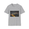 Charcoal crew neck cotton T-shirt with vibrant Lagos-inspired graphics