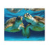 Turquoise Turtles Swimming Among Vibrant Coral - Canvas Print