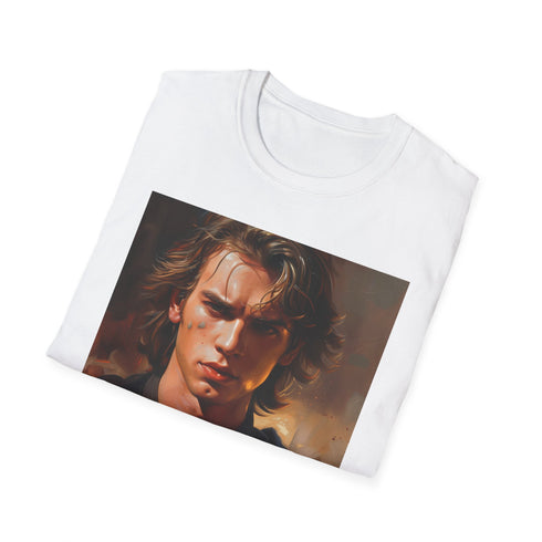 Charcoal cotton T-shirt with vivid Anakin Skywalker painting and crew neck